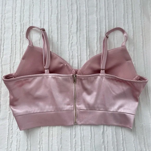 Windsor Light Pink Satin Keyhole Bustier, Sz. S - Picture 2 of 5